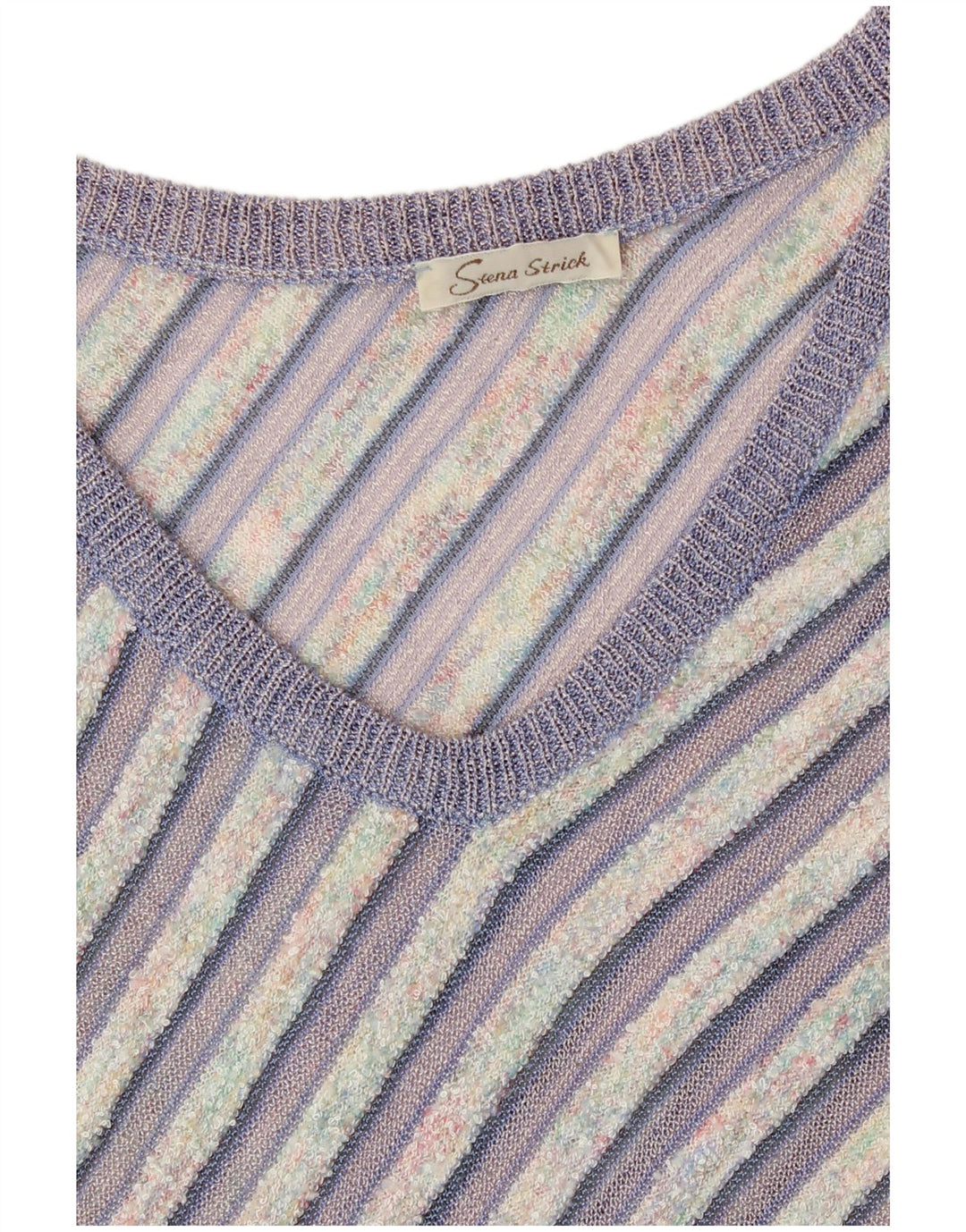 Vintage ženski prsluk bez rukava UK 12 srednje ljubičaste pruge