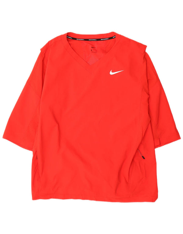 Nike muška bejzbol majica s 3/4 rukavima XL crvena poliester
