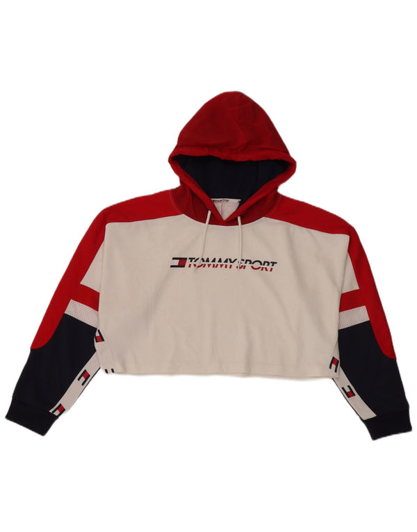 Tommy Hilfiger Ženska skraćena majica s kapuljačom UK 16 Velika bijela