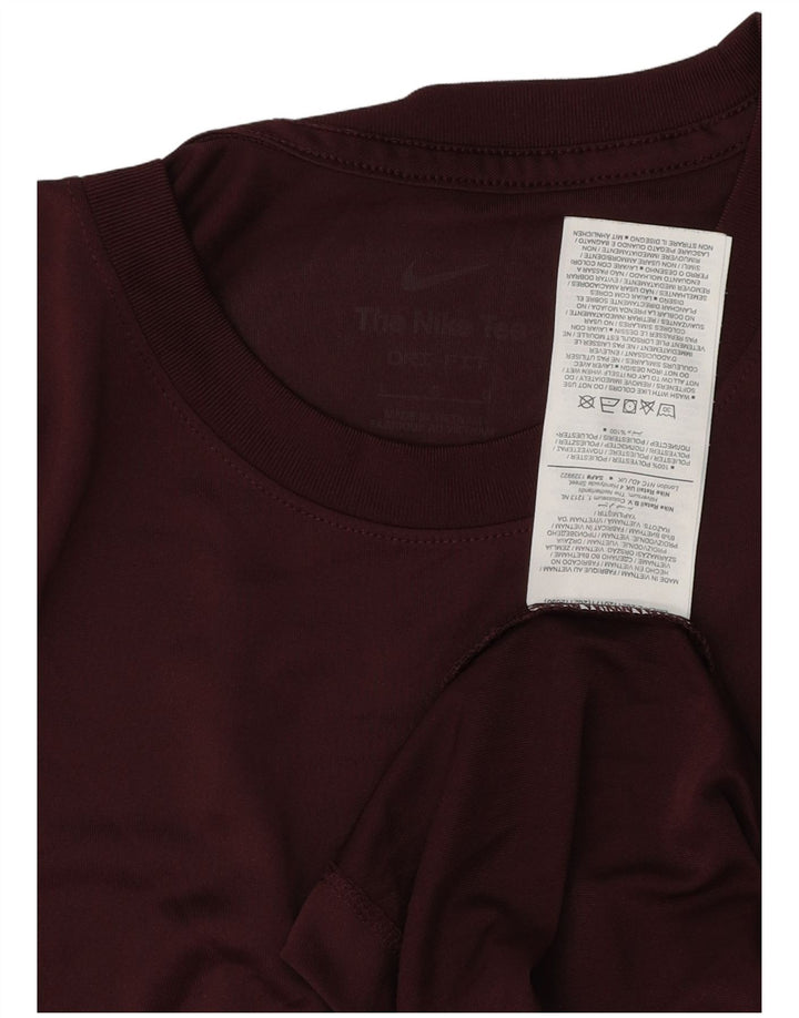 Nike Dri Fit majica kratkih rukava velika, bordo poliester