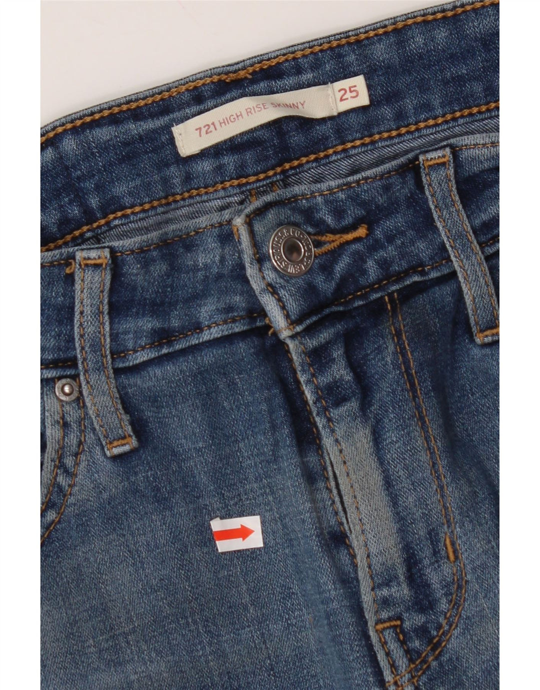 LEVI'S ženske uske traperice visokog struka 721 W25 L30 plavi pamuk