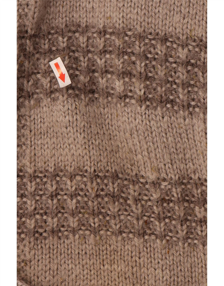 Vintage muški džemper s okruglim izrezom srednje sive pruge