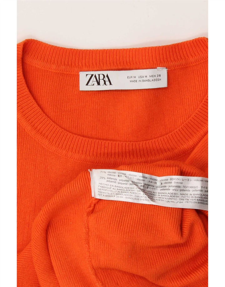 Zara ženski gornji dio kratke bluze UK 12 Srednje narančasta viskoza