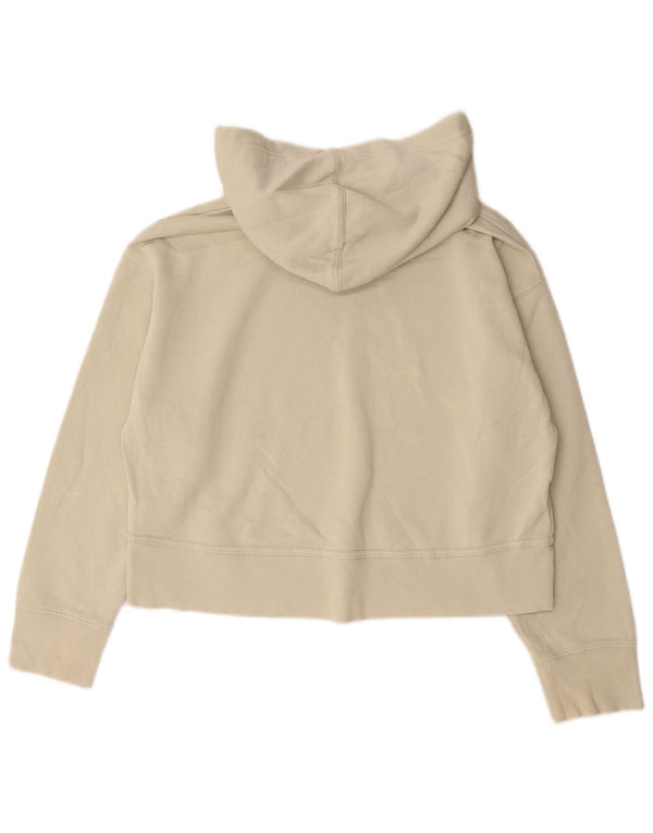 Zara ženska kratka prevelika majica s kapuljačom UK 10 Small Off White Cotton
