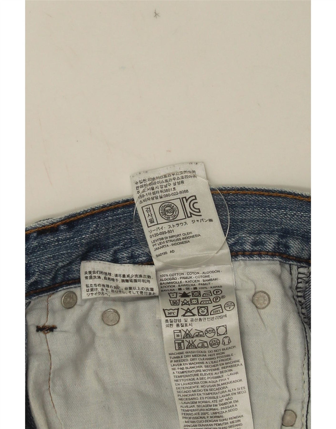 LEVI'S muške ravne traperice W32 L26 plavi pamuk