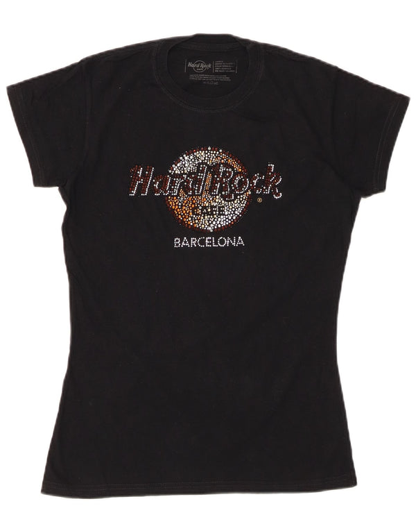 HARD ROCK CAFE Ženska majica kratkih rukava Barcelona Graphic UK 10 Small Black