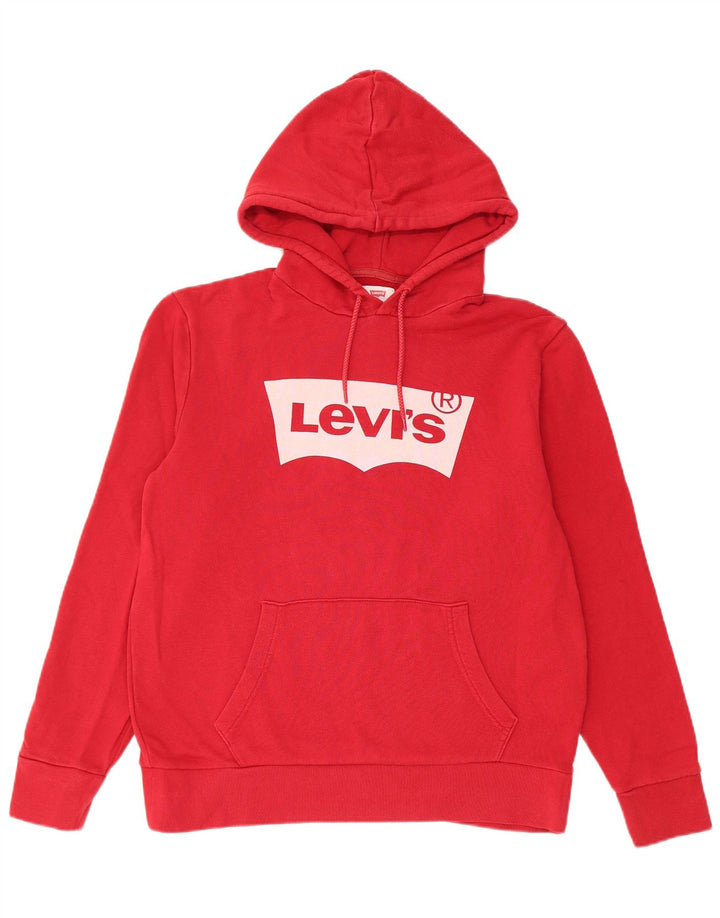 Levi's muška majica s kapuljačom srednje veličine, crveni pamuk