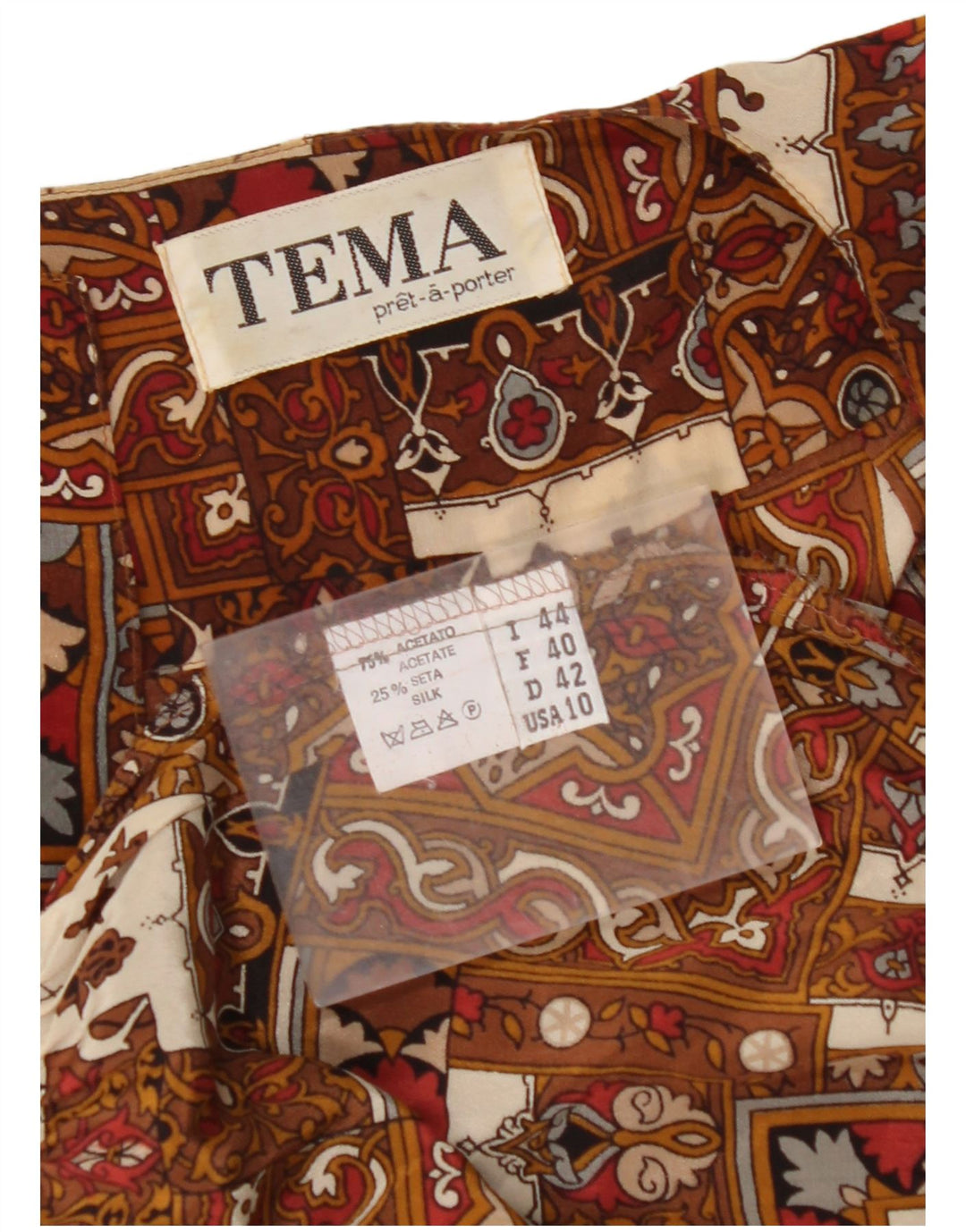 VINTAGE Ženska bluza košulje širokog kroja IT 44 srednje smeđa patchwork