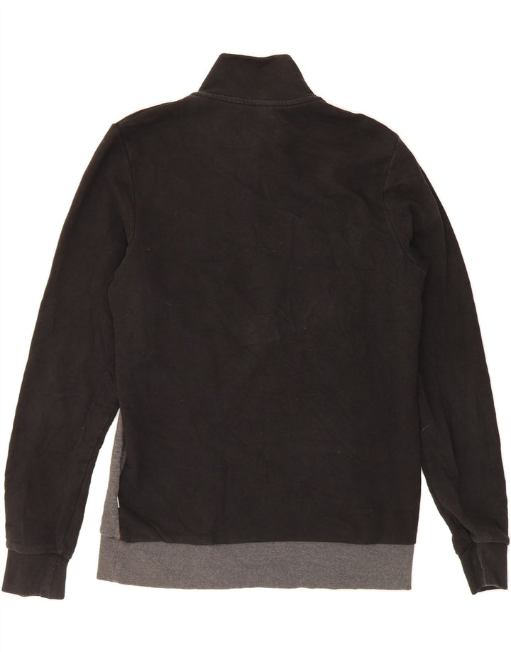JACK & JONES Mens Graphic Sweatshirt Jumper Medium Black Colourblock Vintage Jack & Jones and Second-Hand Jack & Jones from Messina Hembry 