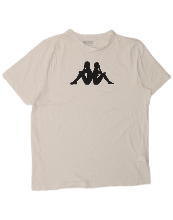 KAPPA muška majica kratkih rukava s grafičkim motivima XL, bijeli pamuk