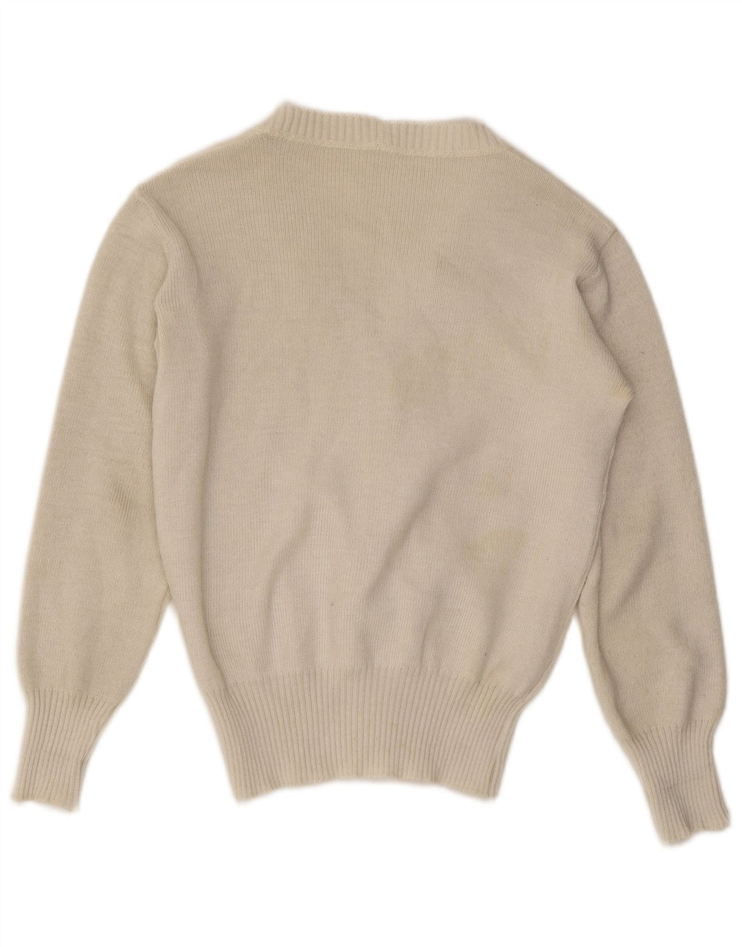 Vintage ženski kardigan džemper UK 12 srednje bijele boje