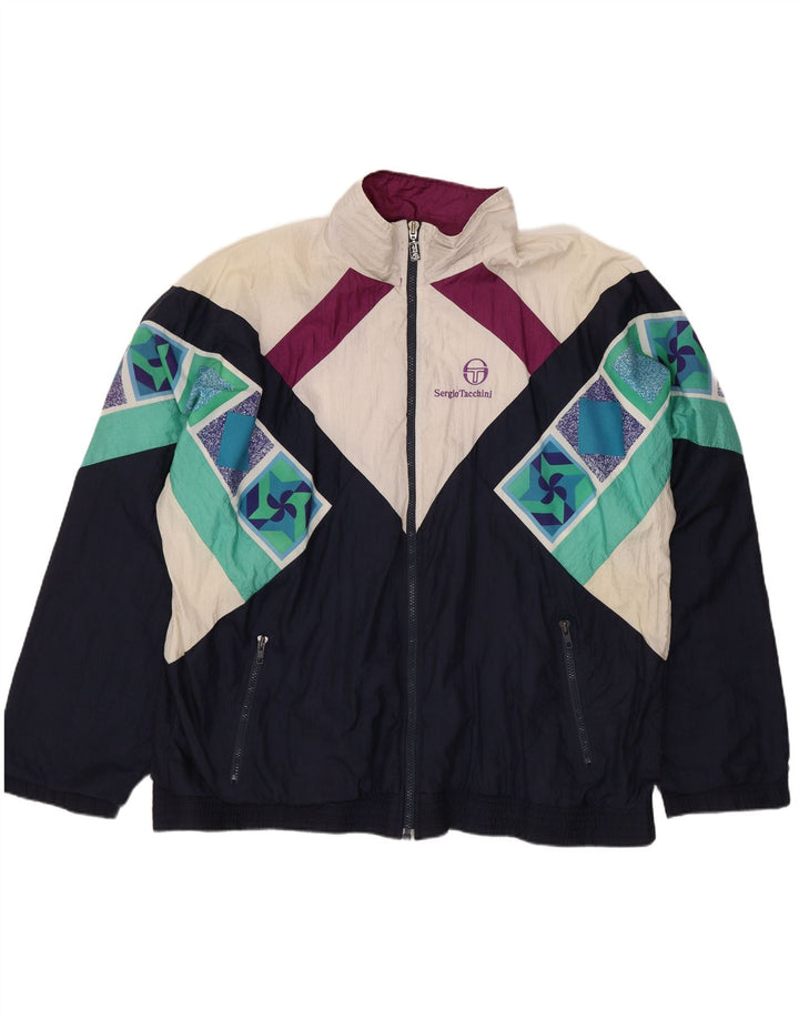 Sergio Tacchini muška gornja jakna za trenirku IT 52 Large Navy Blue Geometric