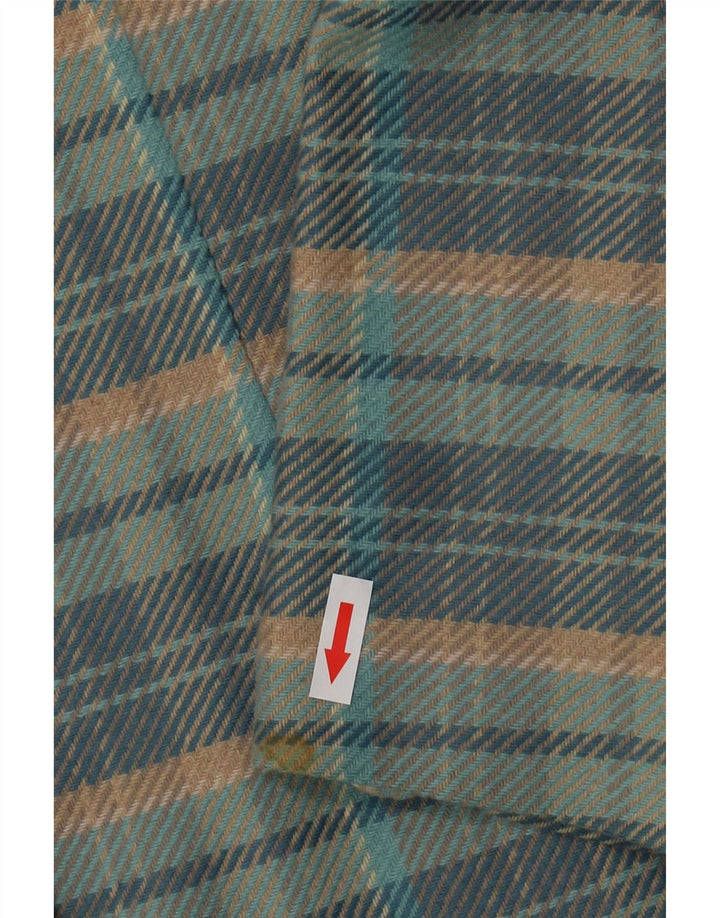 Vintage ženski sako s 5 gumba IT 44 Srednje plava karirana vuna