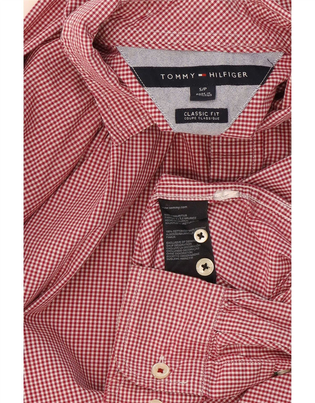 Tommy Hilfiger muška klasična košulja, mala crvena pamuk