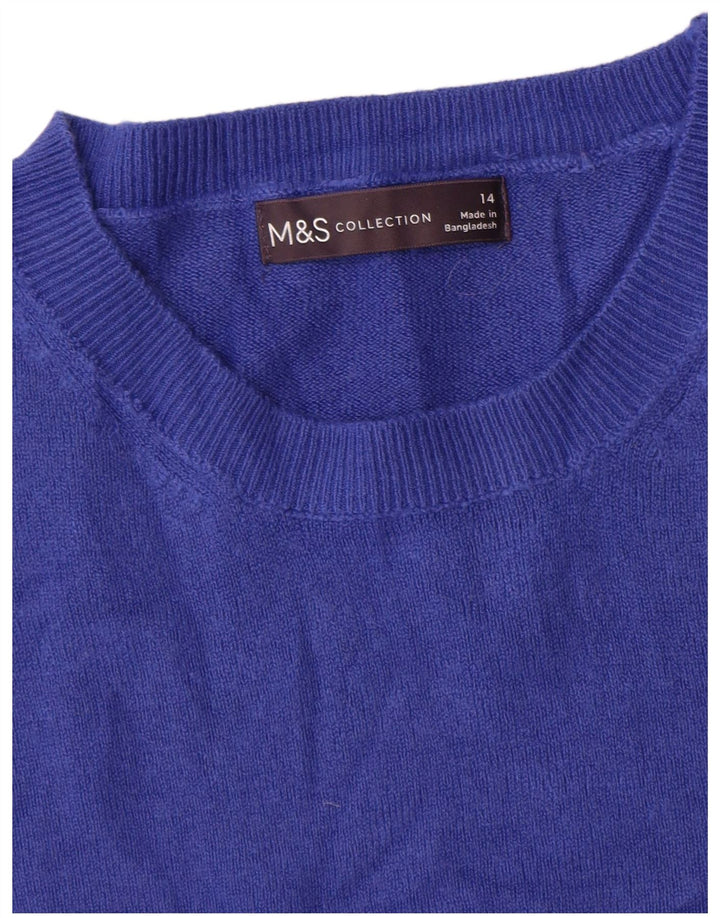 Marks & Spencer ženski džemper s okruglim izrezom UK 14 Srednje plava