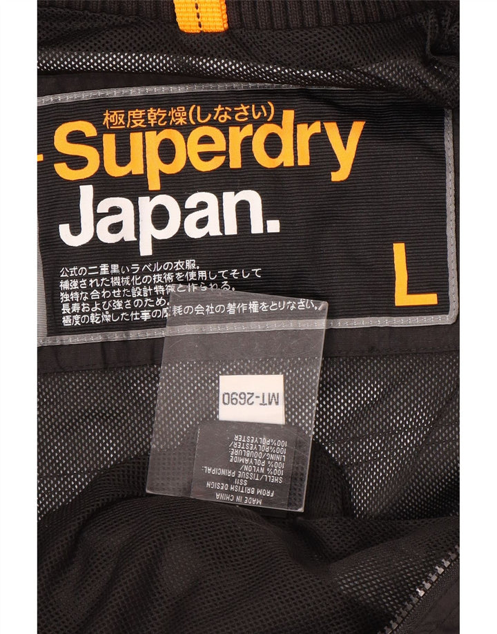 SUPERDRY ženska kišna jakna UK 16 Veliki crni najlon