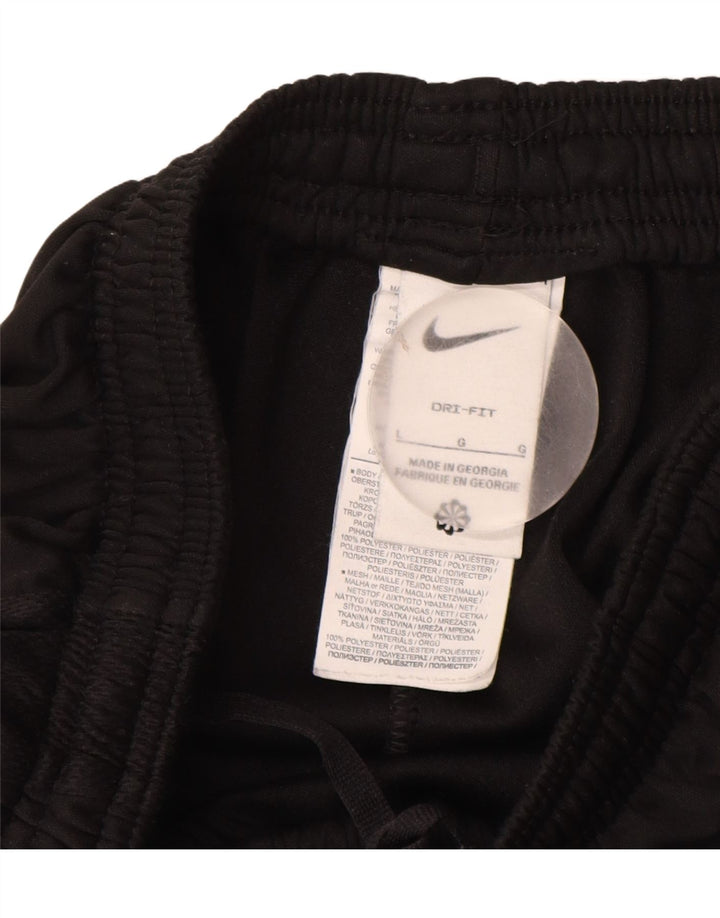 NIKE Ženske Dri Fit Trenirke Hlače UK 14 Veliki crni poliester
