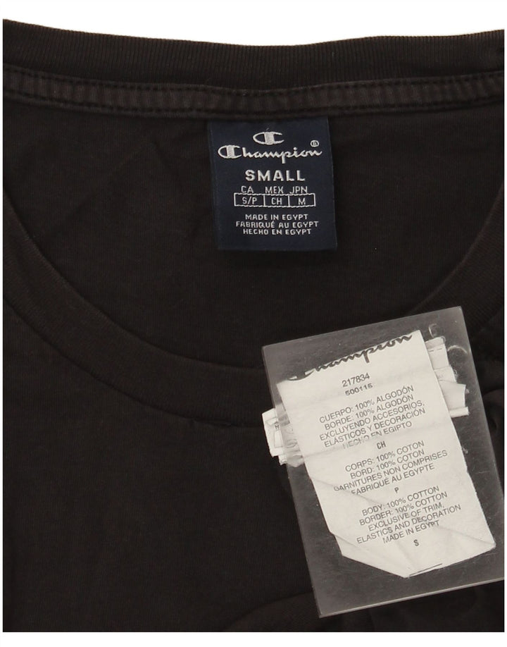 Champion Mens Graphic T-Shirt Top Small Black Cotton
