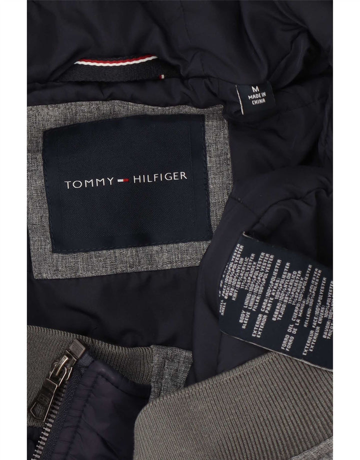 Tommy Hilfiger muški pulover s kapuljačom na patentni zatvarač srednje sivi poliester