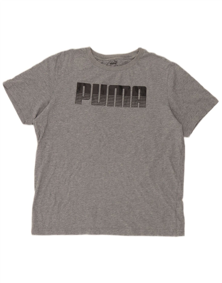 Puma muška majica kratkih rukava s grafičkim motivima, srednje sivi flekasti pamuk