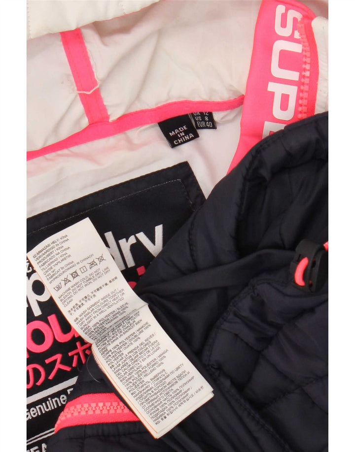 Superdry ženska podstavljena jakna s kapuljačom UK 12 srednje tamnoplave boje