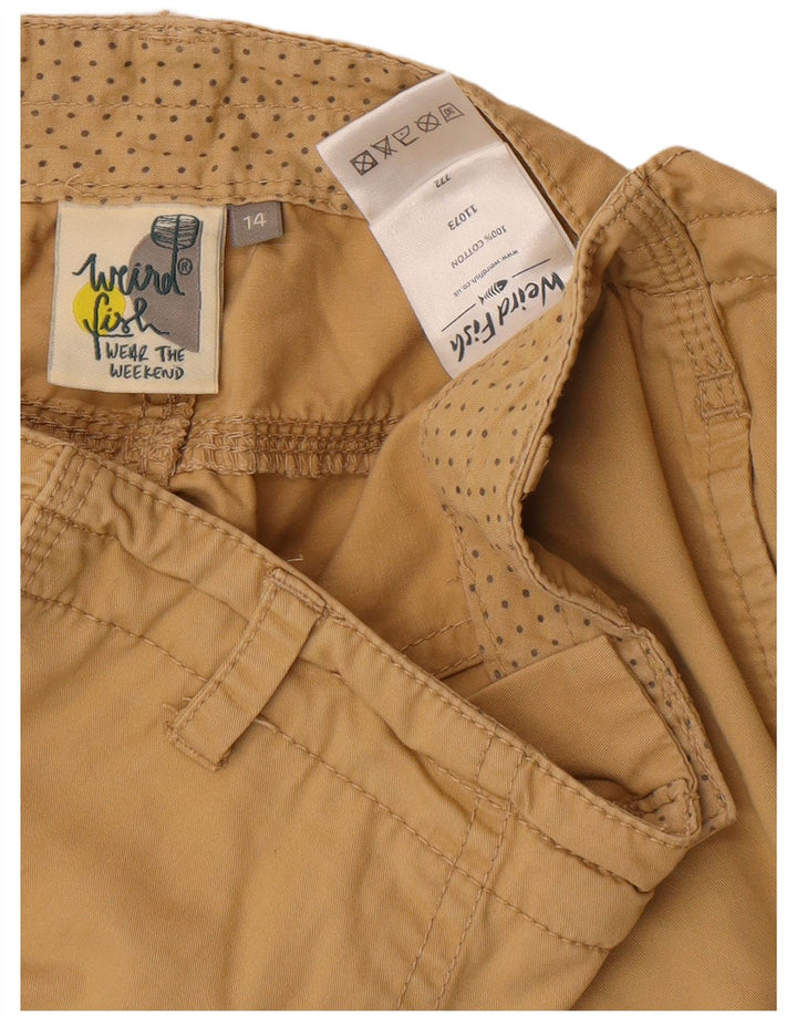 Weird Fish Ženske Cargo Bermuda hlače UK 14 Large W34 Bež Pamuk