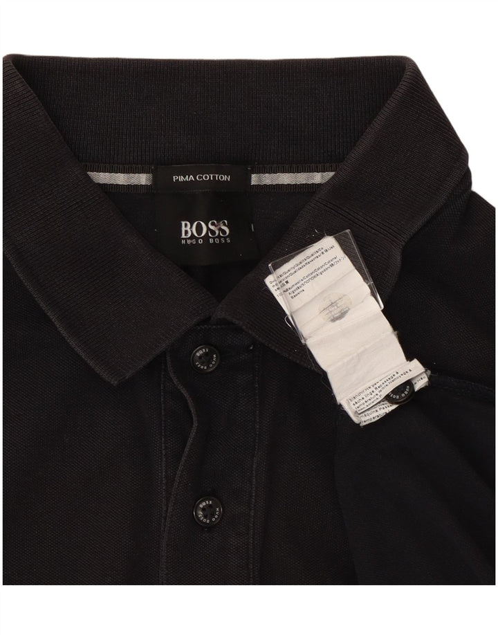Hugo Boss muška polo majica srednje crne pamučne boje