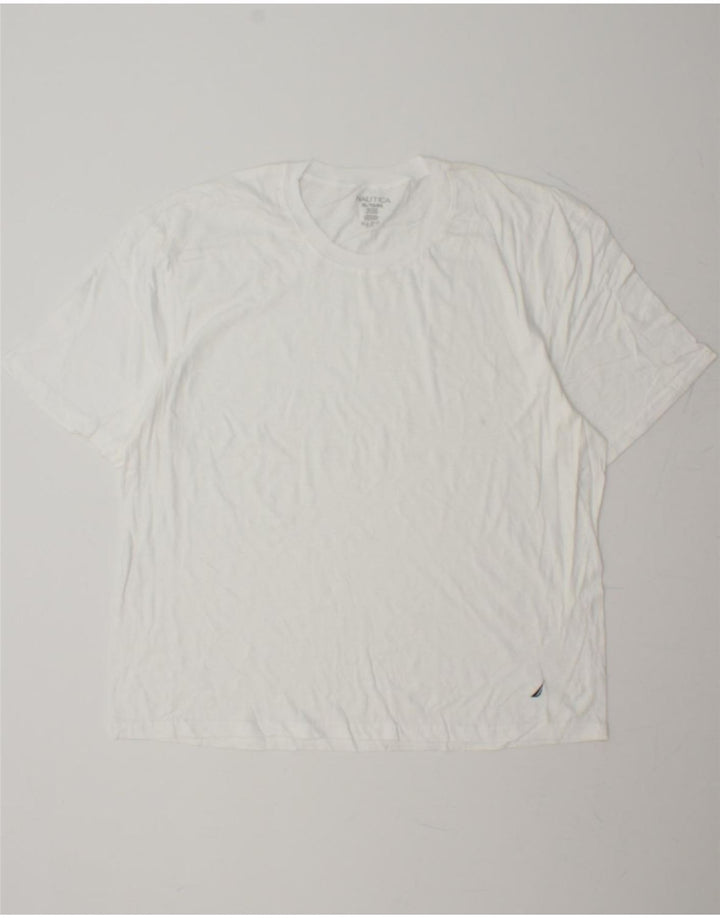 NAUTICA Mens T-Shirt Top XL White Cotton Vintage Nautica and Second-Hand Nautica from Messina Hembry 