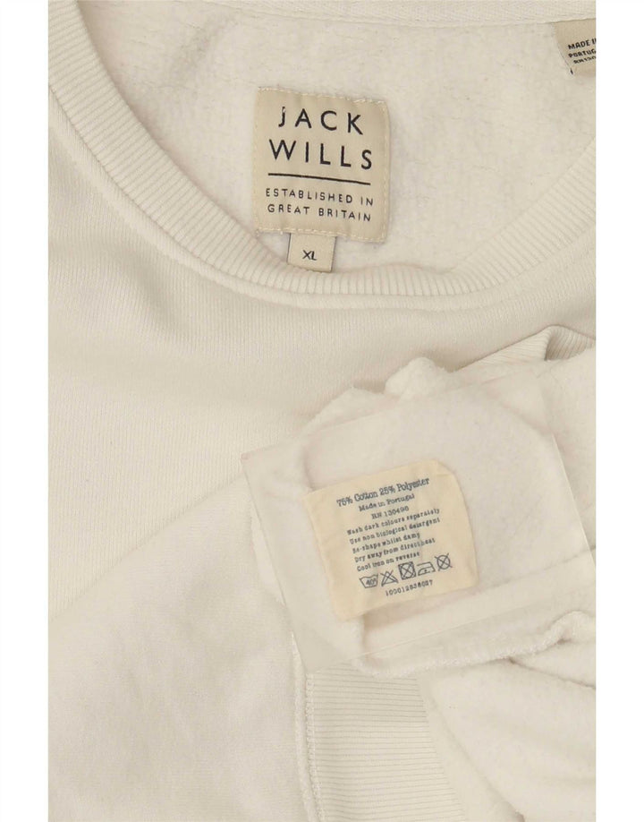 Jack Wills Muški džemper XL bijeli pamuk