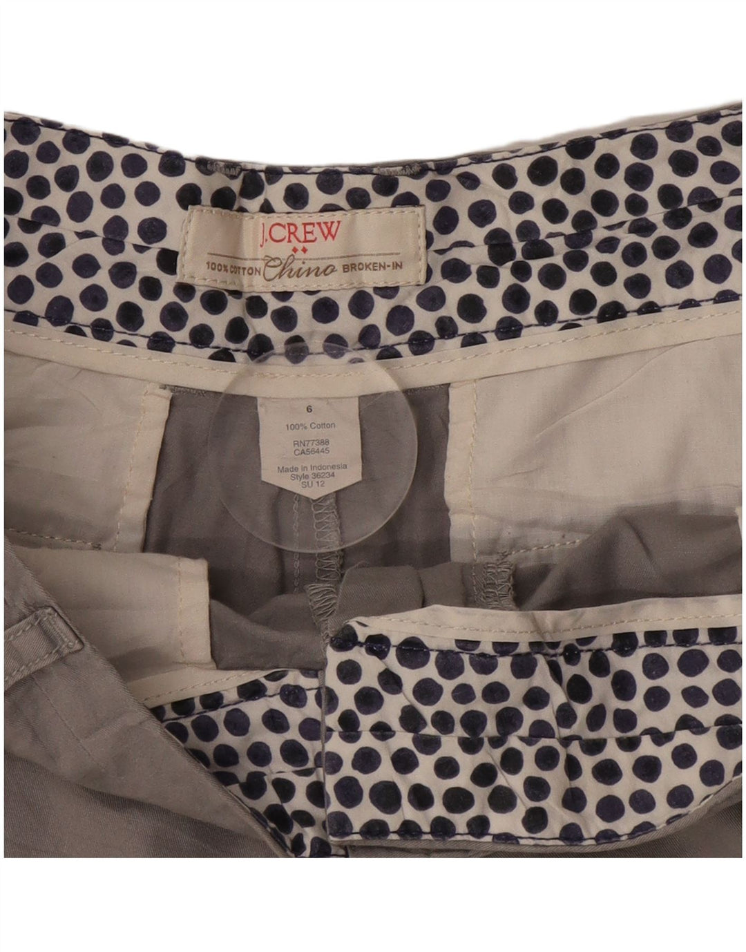 Crew ženske chino kratke hlače US 6 srednje W25 sivi pamuk