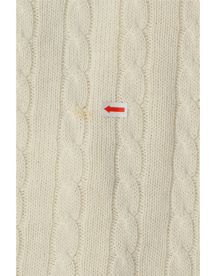 VINTAGE Womens Longline Cardigan Sweater UK 14 Medium Off White Vintage Vintage and Second-Hand Vintage from Messina Hembry 
