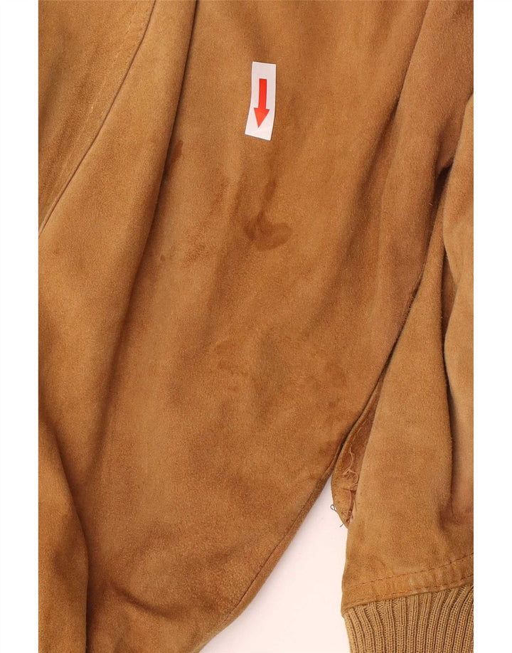 Vintage muška bomber jakna od brušene kože IT 54 2XL smeđa retro