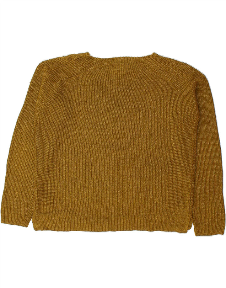 MASSIMO DUTTI Womens V-Neck Jumper Sweater UK 14 Medium Brown Vintage Massimo Dutti and Second-Hand Massimo Dutti from Messina Hembry 