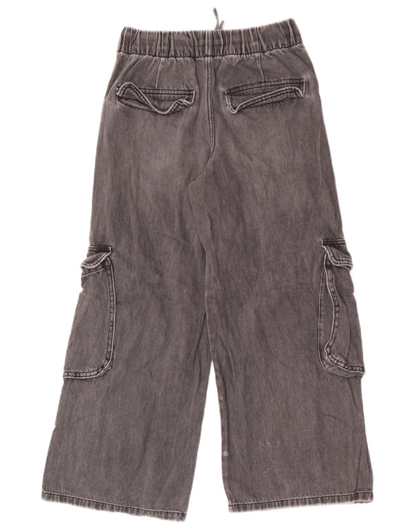 Zara Girls Cargo široke traperice 11-12 godina W26 L25 sivi pamuk