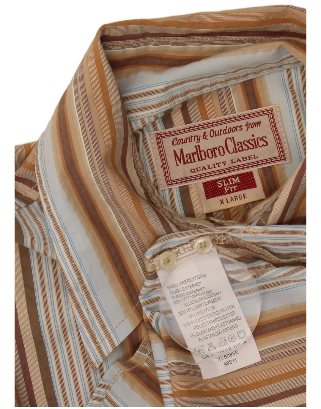 MARLBORO CLASSICS Ženska uska košulja UK 18 XL na višebojne pruge