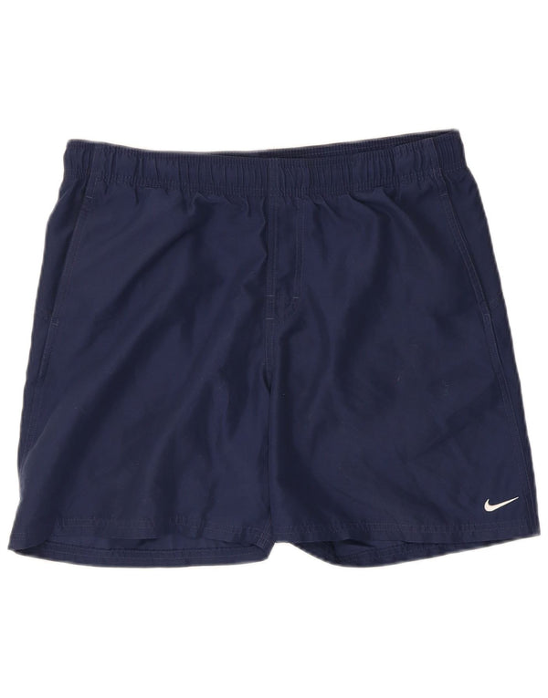 Nike Mens Graphic Swimming Shorts Small  Navy Blue Polyester