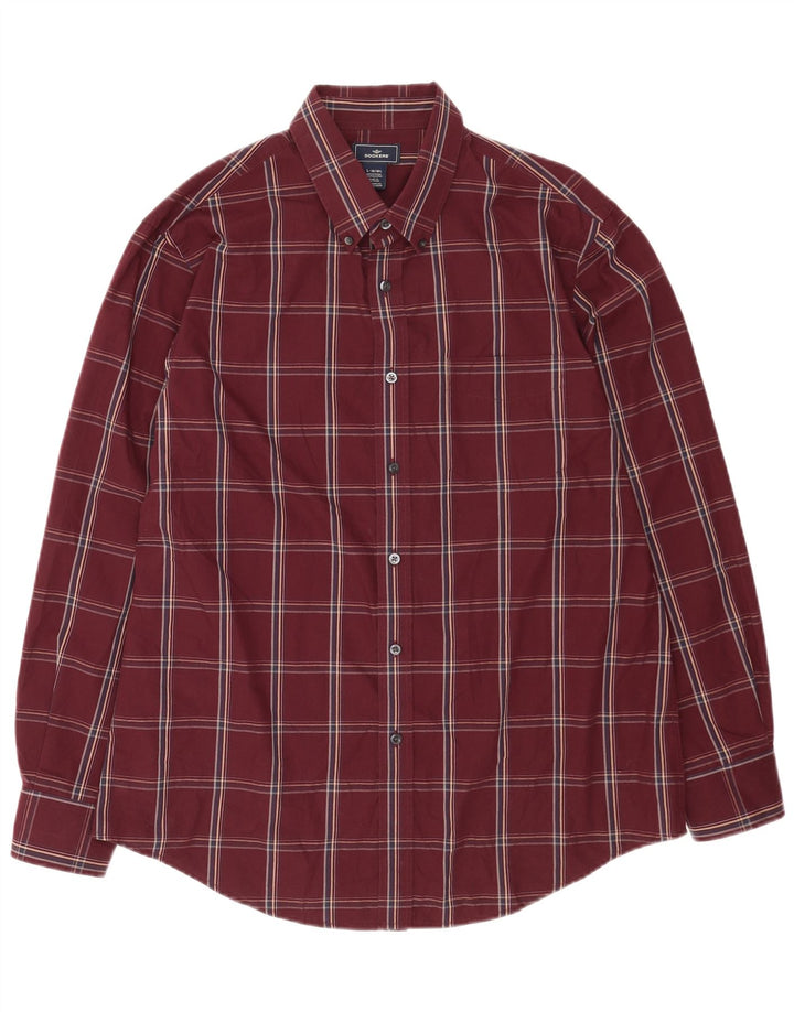 Dockers muška košulja veličine 16 16 1/2 veliki crveni karirani pamuk