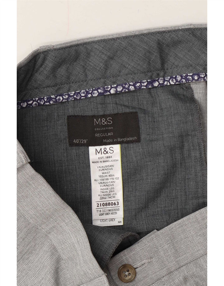 Marks & Spencer muške obične ležerne hlače W40 L29 sivi poliester