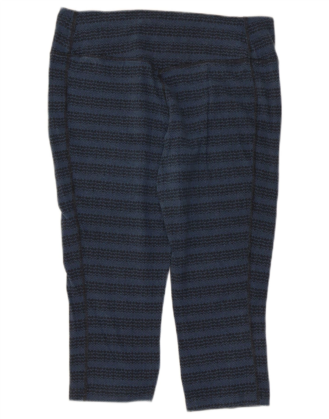 NIKE ženske Dri Fit Capri tajice UK 14 velike pamučne tamnoplave pruge