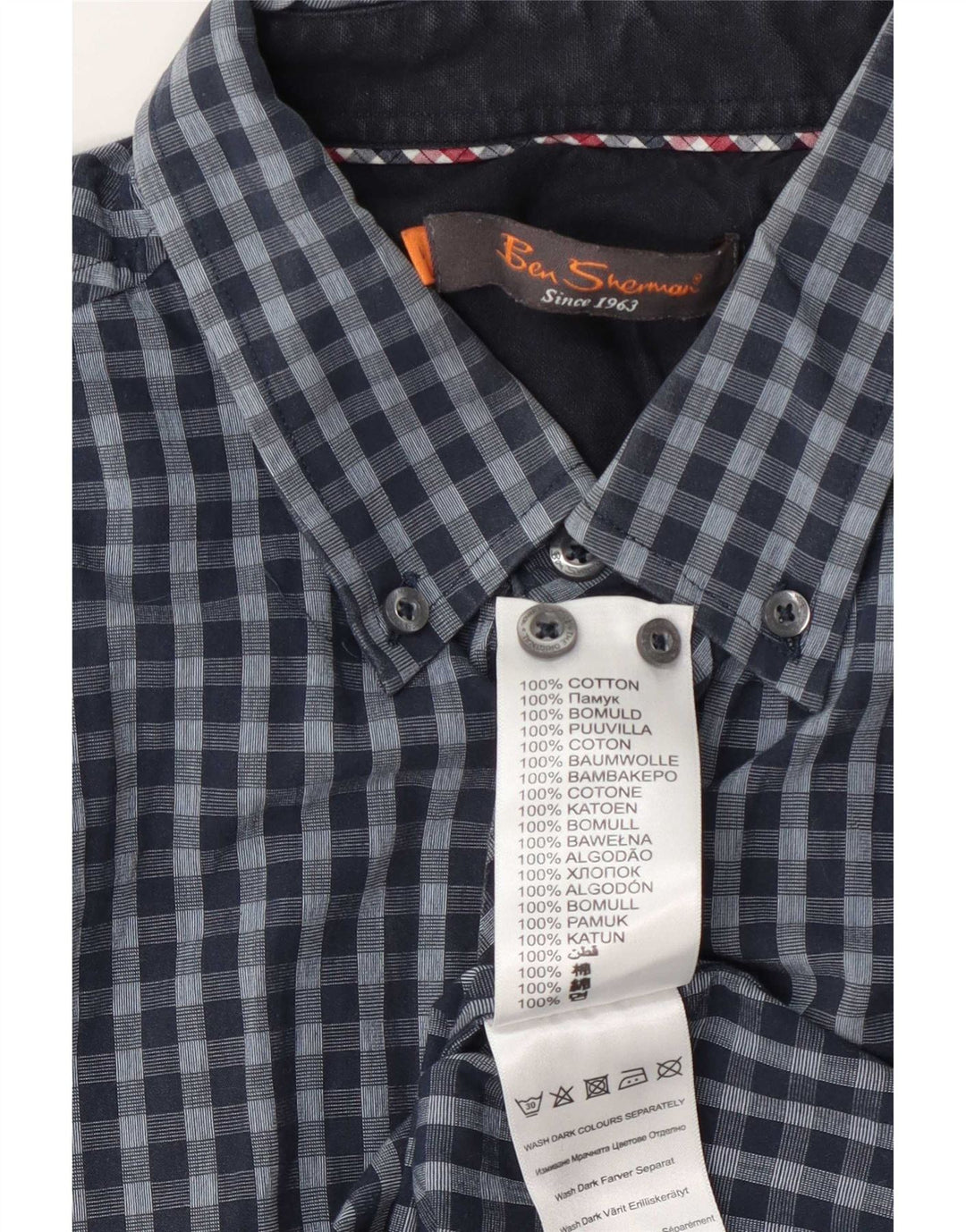 Ben Sherman muška košulja velika tamnoplava pamuk gingham