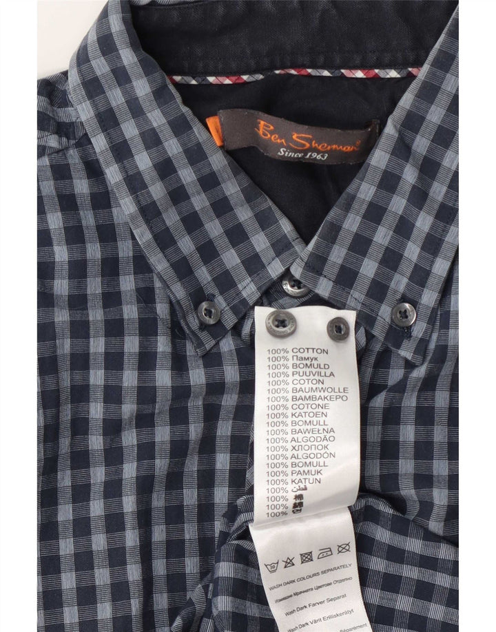 Ben Sherman muška košulja velika tamnoplava pamuk gingham