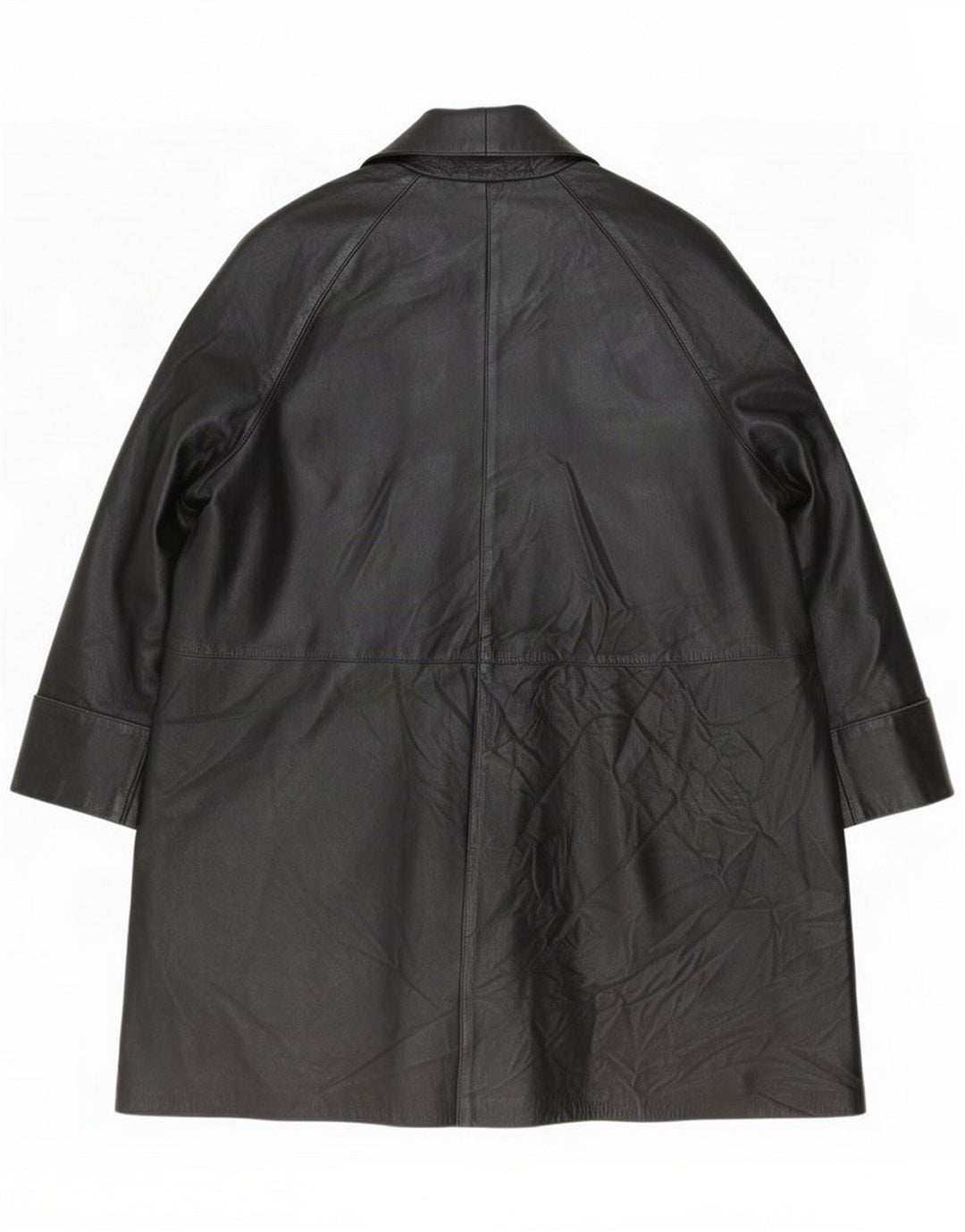 Vintage ženski preveliki kožni kaput IT 44 Medium Black