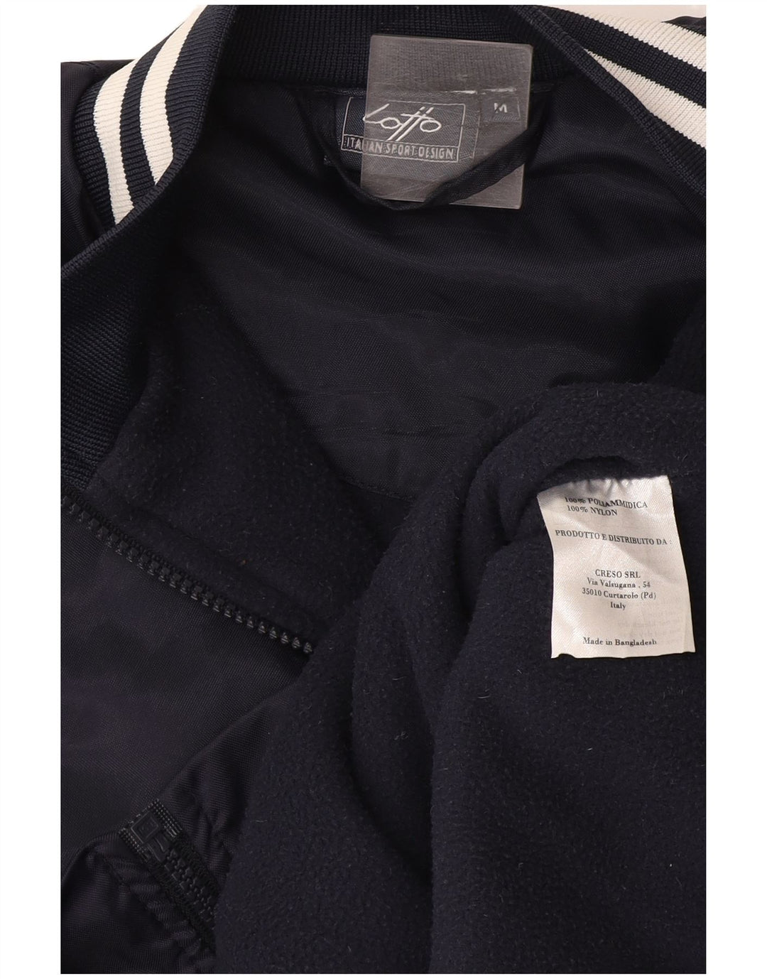 Muška bombaška jakna Lotto UK 38 srednje tamnoplavi prugasti poliamid