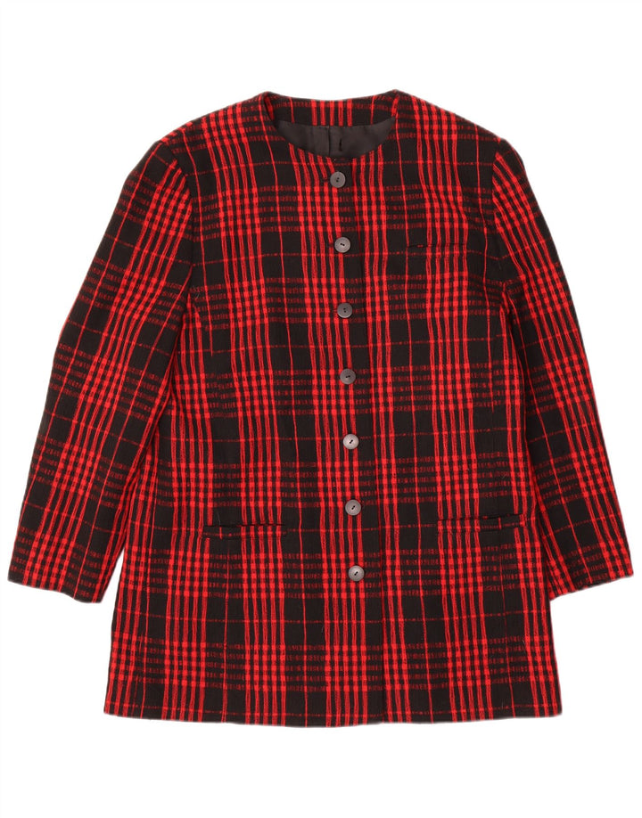 Ženska jakna sa 7 gumba Gerry Weber UK 12 Srednja crvena karirana vuna