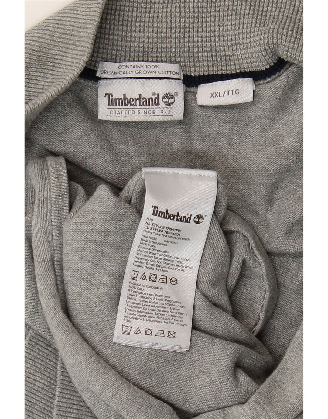 Timberland muški kardigan pulover 2XL sivi pamuk