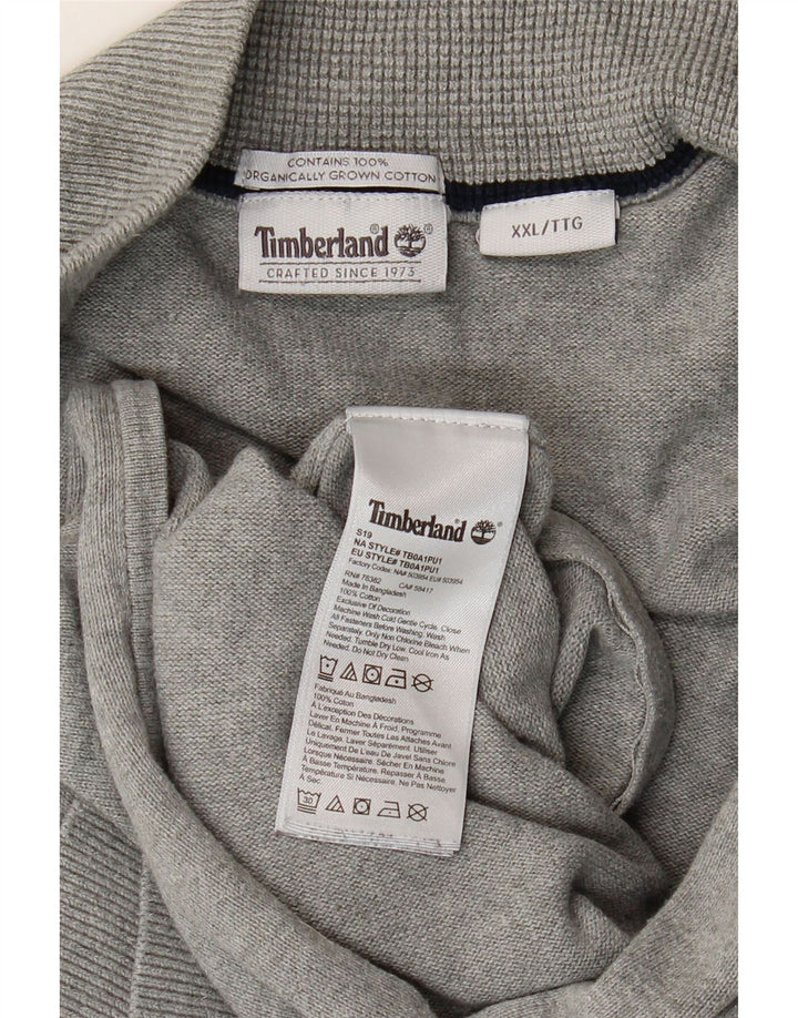 Timberland muški kardigan pulover 2XL sivi pamuk
