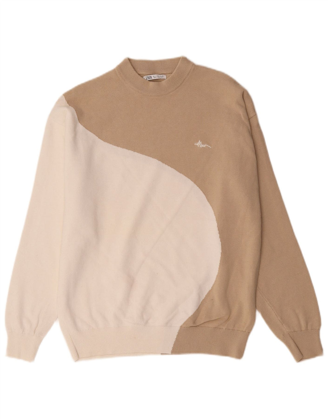 Preveliki ženski džemperi Zara UK 10 Small Beige Colourblock