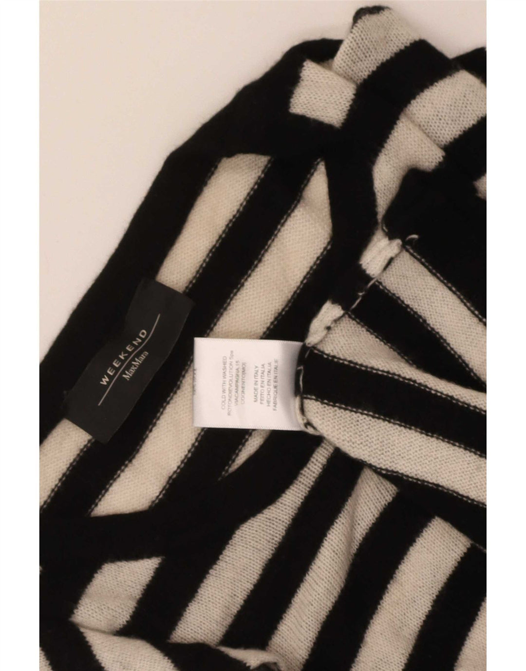Max Mara ženski pulover s veznim izrezom UK 14 srednje crne pruge