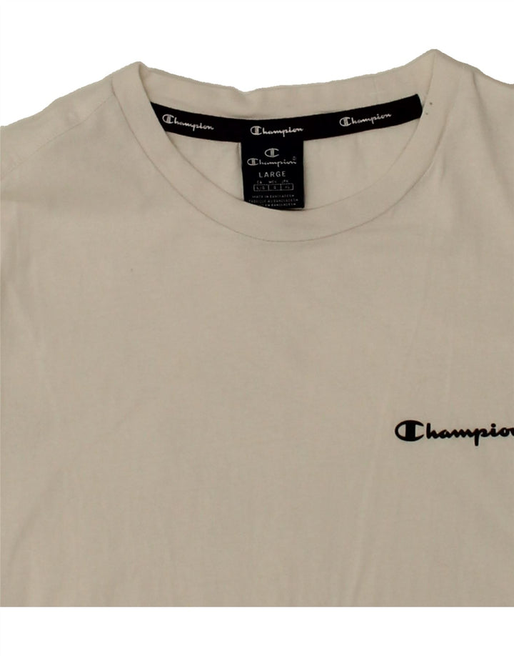 CHAMPION Mens T-Shirt Top Large White Vintage Champion and Second-Hand Champion from Messina Hembry 