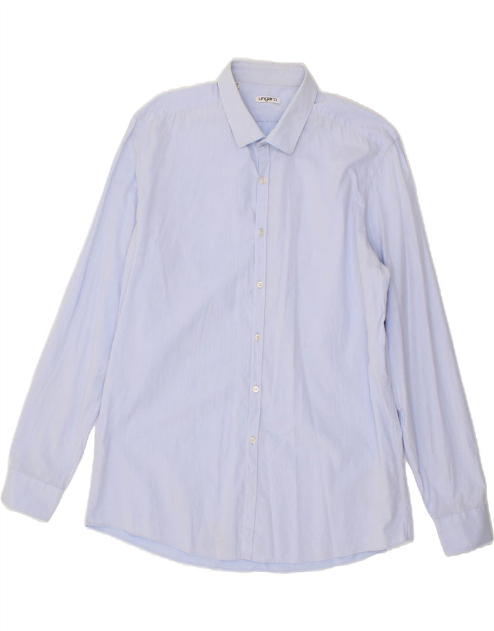 UNGARO Mens Shirt Size 17 1/2 44 XL Blue Cotton Vintage Ungaro and Second-Hand Ungaro from Messina Hembry 